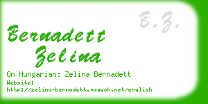 bernadett zelina business card